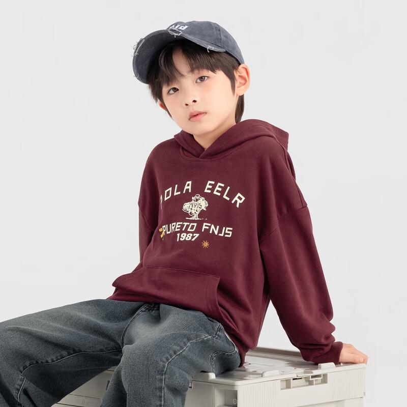 Dododo Boys  Letter Print Hooded Sweatshirt 110