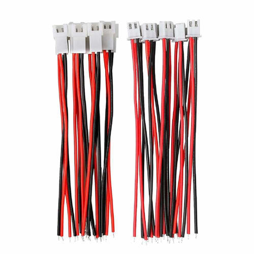 YFFSFDDC 20 Pairs JST 1.25mm 15cm Pitch 2-Pin Connector with Cable, Male To Female Extension Cable, Tin Plated, for RC LiPo Battery and Helicopter