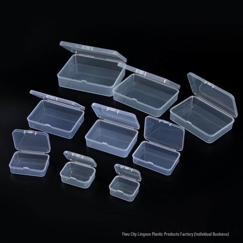 Rectangular Transparent PP Plastic Storage Box for Stationery, Cards, Hardware, Jewelry, and Fishing Gear