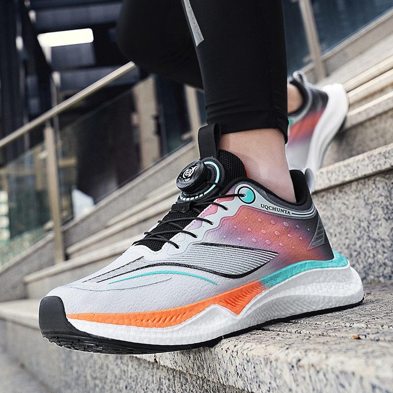 Sneakers men's spring new luminous running shoes couple casual soft-soled shock-absorbing rotating buckle running shoes