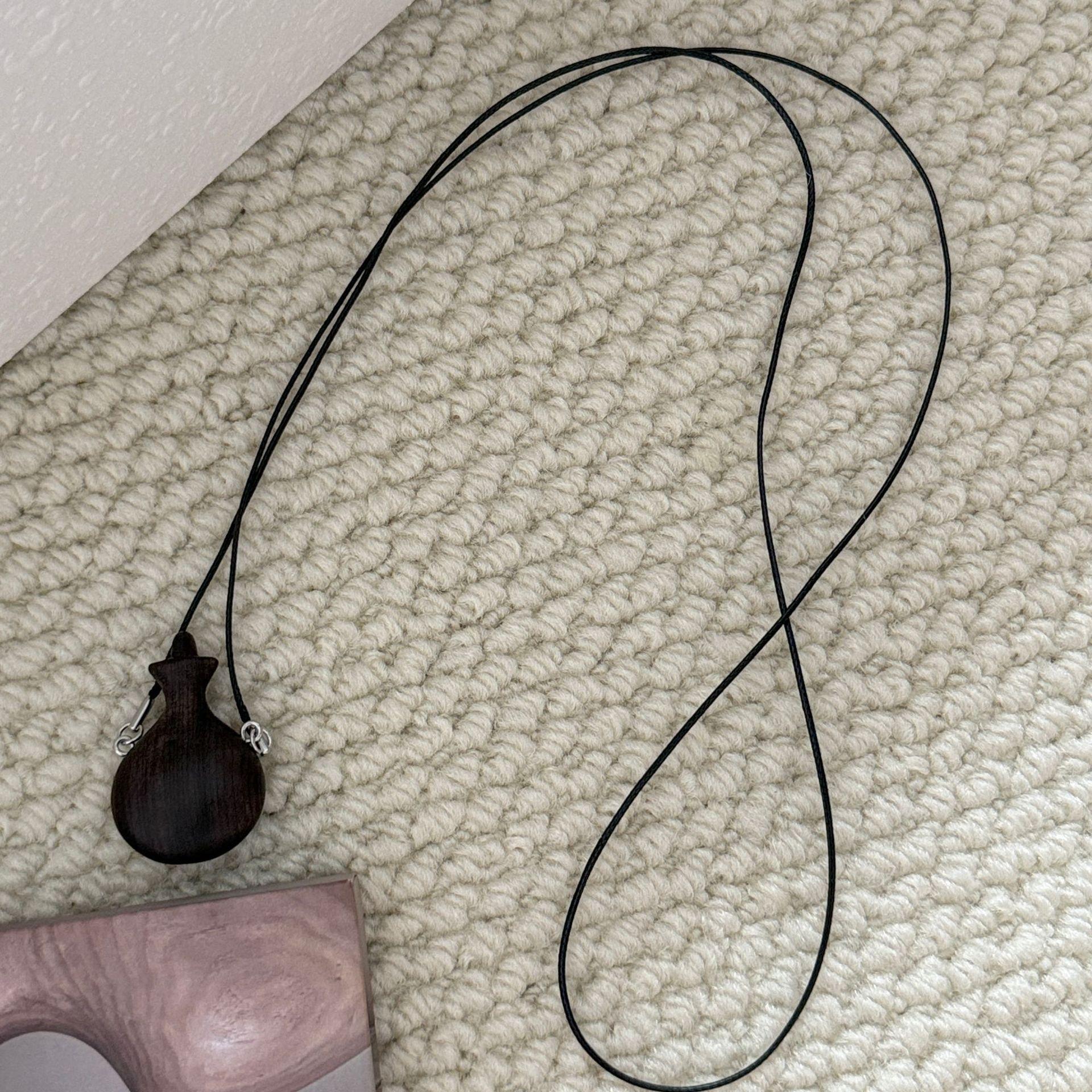 Деревянная Бусина Водяная Тыква Ретро Минималистичный Кулон Ожерелье для Женщин Модная Цепочка для Свитера Модные Ювелирные Изделия Аксессуары Подарок