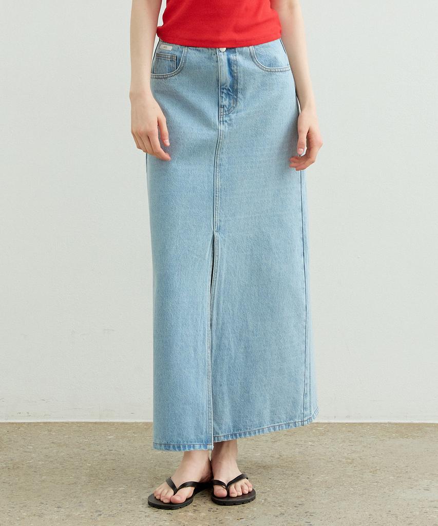 ARTID Slit Denim Long Skirt_Blue