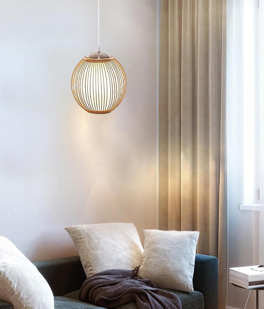 KY LEE Pendant Suruga Bamboo Japanese Modern for Dining LED Made In Japanese Style Traditional Ceiling Bulb Sold Ceiling Mount Light, Craftwork,