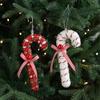 Cartoon Christmas Walking Stick Candy Festival with Bell Lollipop Xmas Decor Handmade Exquisite Candy Cane Hanging Decorations