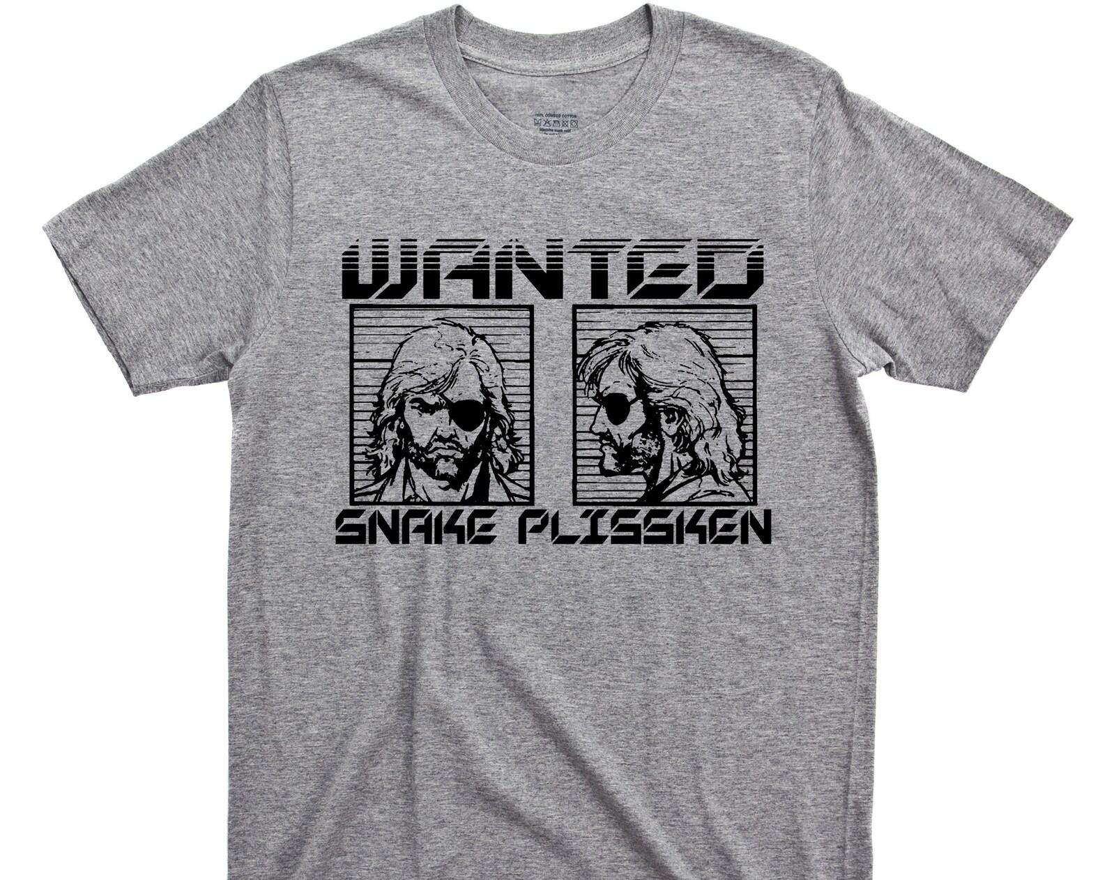 Snake Plissken Wanted Poster T Shirt - Escape From New York Graphic TShirt 3XL