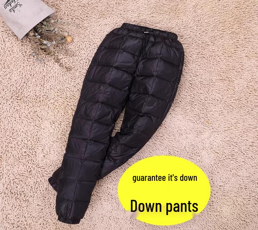 Unisex Plus Size Cotton Down Pants: Lightweight for Innerwear, Thickened for Outerwear, Ideal for Middle-aged and Elderly