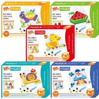5 typů puzzle bloků 4v1 na prodej Želva Vodní meloun Kachna Šnek Vesmírná loď Zlepšete kreativitu a koncentraci dětí