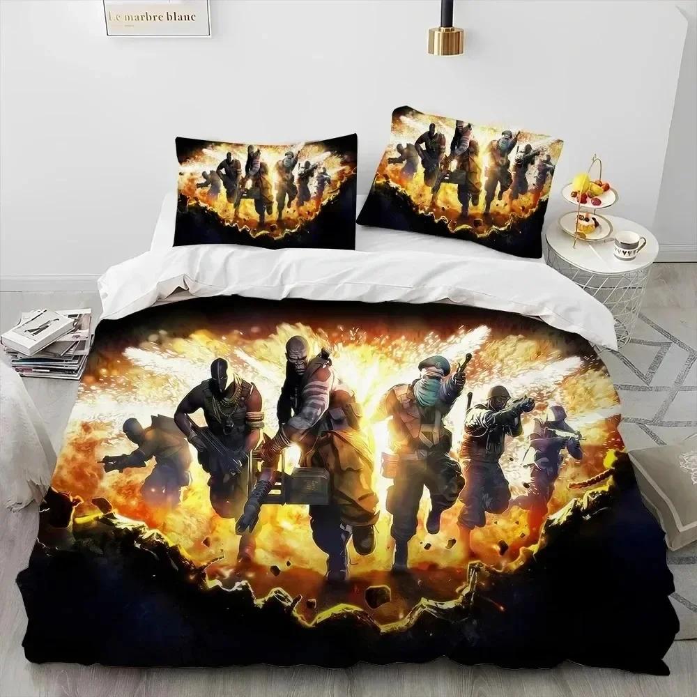Luxury New 3D Print CS GO Game Gamer Counter Strike Bedding Set Duvet Cover Bed Set Quilt Cover Pillowcase Queen Size Boys Adult