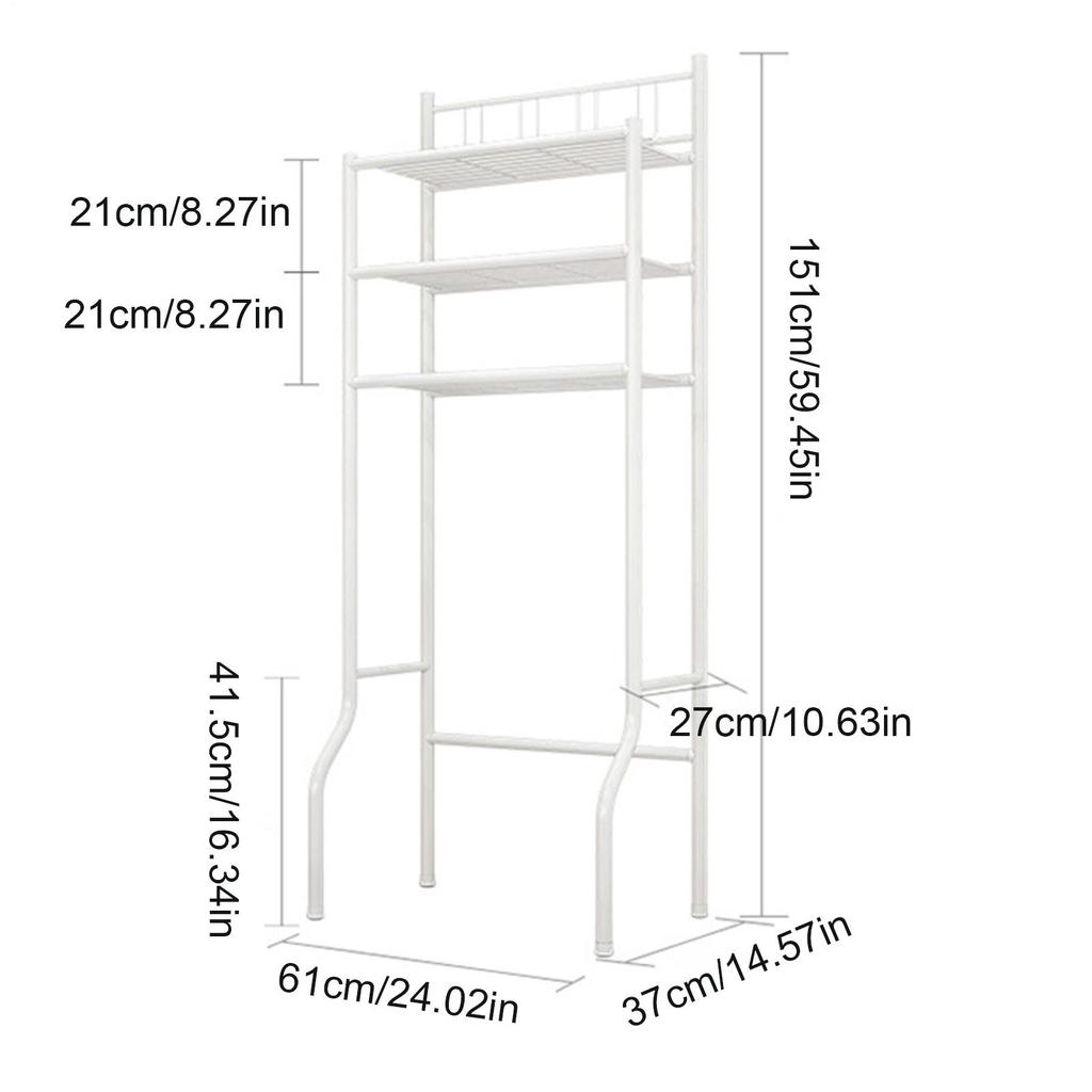 Over The Toilet Storage 3-Tier Bathroom Space Saving Holder Bathroom Over Toilet Storage Shelf For Home Apartment Dorm Restroom