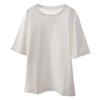 Pure White T-shirt Women's Loose Short-sleeved Pure Cotton T-shirt Medium and Long Large Size Summer Women's New Models