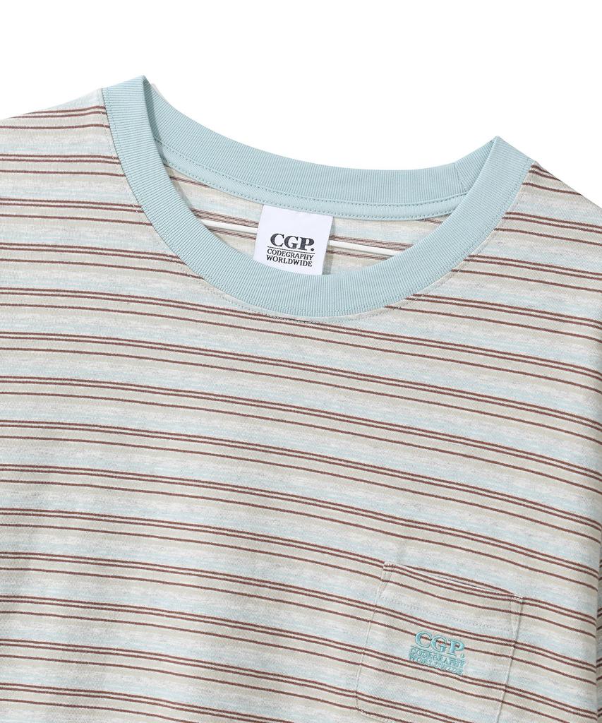 CGP Pinstripe Mini Pocket Short Sleeve T-Shirt - Melange Gray
