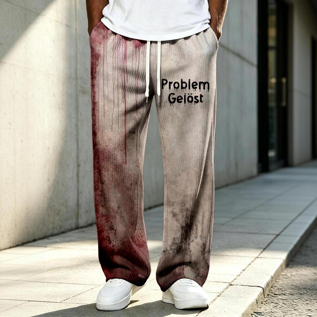 Herren Halloween Gestrickte Lange Hose mit Aufdruck für Feiertagskleidung