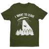Lustiges UFO T-Shirt Ich will weg Retro Alien Roswell Area 51 Du bist nicht allein