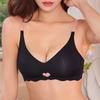 Sexy Push-Up-BHs für Damen Liebesherz-Muster BH Tiefer V-Ausschnitt Niedliche Unterwäsche Weiblich Nahtlos Kabellos Weiche Dessous