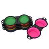Portable Foldable Double Pet Bowl for Dogs - Integrated Outdoor Design
