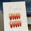 ins wind full zirconium pure hand-worn nail temperament medium and long high-end diamond ring nail art fake nail patch