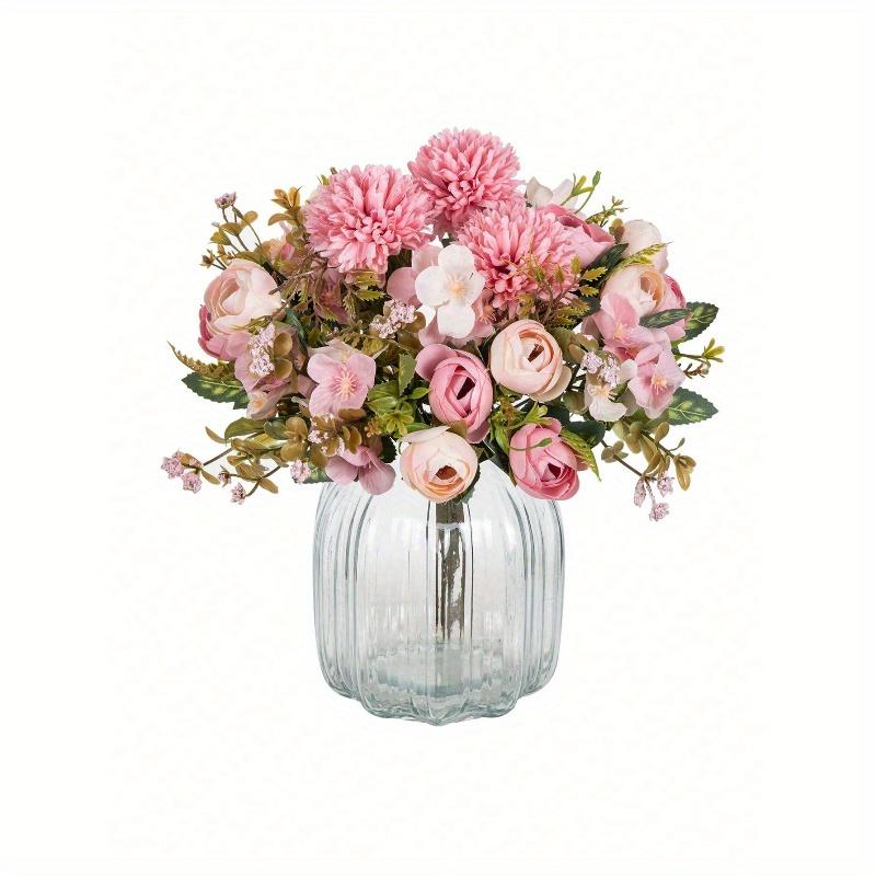 Artificial Flowers Silk Tea Roses Bouquet Chrysanthemum Plastics Plants Bridal Bouquet Valentine's Day Fake Plants Wedding Decoration DIY