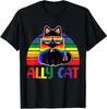 Gatto Alleato LGBT Sii Gentile Arcobaleno Gay Bandiera LGBTQ T-Shirt Unisex