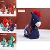 Fortune Horse Plush Toy With Embroidery And Bell For Yearend Decorations And Kids Play