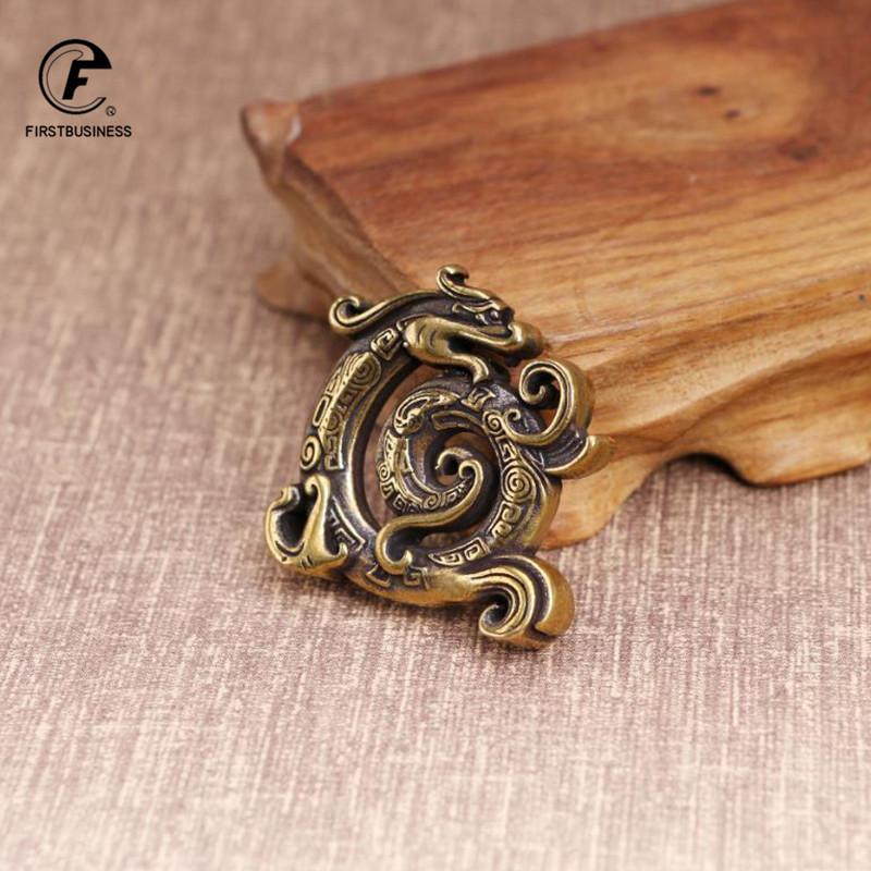 Solid Copper Incense Stick Holder Disc Dragon Small Ornaments Creative Vintage Brass Censer Home Decor Incenses Burner Keychains
