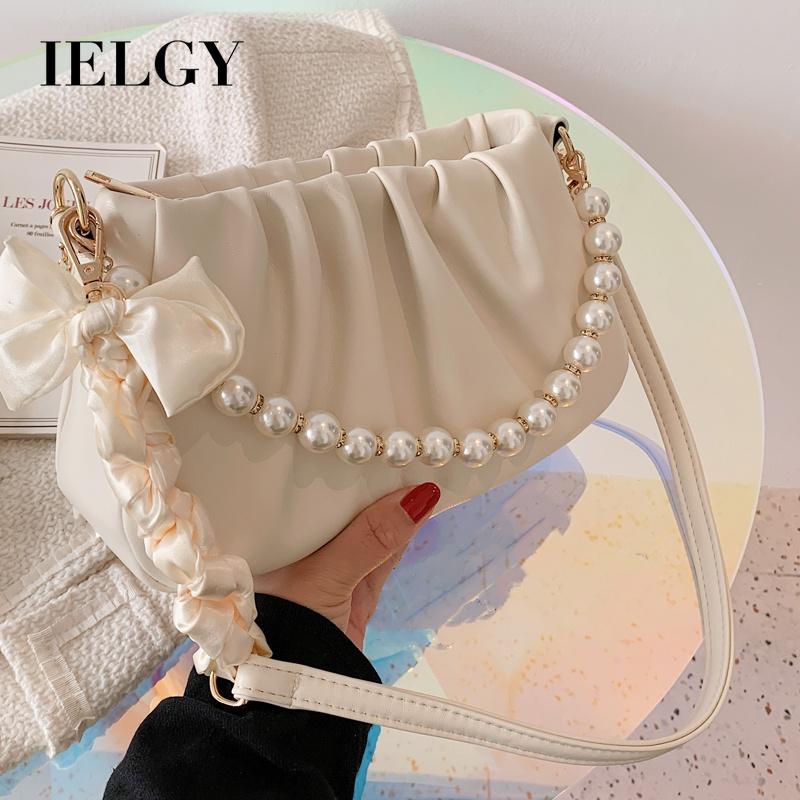 IELGY High-grade Pearl Fold Clouds Underarm Bag Crowdsourcing Women New Summer Joker Shoulder Messenger Bag