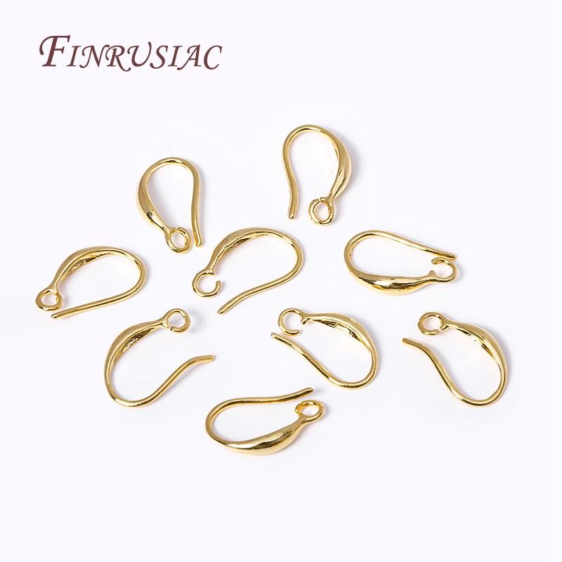 18K Gold Plated Earwire Earring Hooks with Open Loop, Ear Wire For Earrings Making Supplies DIY Accessories