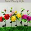 LED Solar Peony Flower Lights Outdoor Waterproof  Lawn Lamp for Garden Porch Backyard Holiday Party Decor Solar Flowers Light