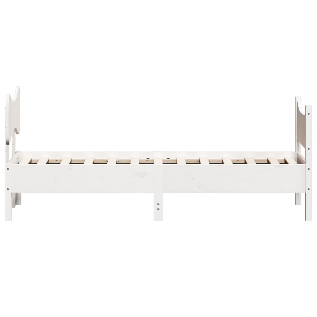 Vidaxl Rama Łóżka Bez Materaca, Biała, 75X190 Cm, Lite Drewno Sosnowe