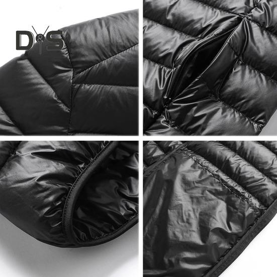 Herren Baumwolljacke Stehkragen Langarm Reißverschluss Knopfleiste Jacke Mantel mit Taschen Einfarbig Gesteppt Lässige Daunenjacke