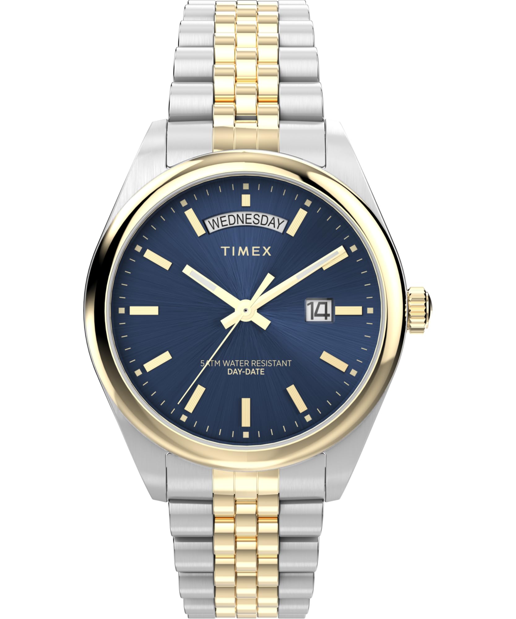 

Timex Men s Legacy 41mm Watch, Two Tone/Blue/Two Tone. , traditional