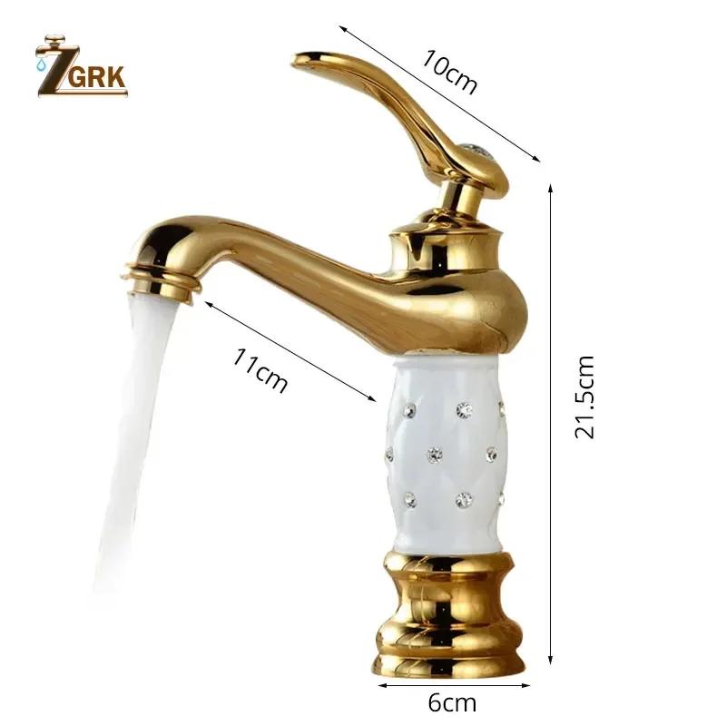 Brass Bathroom Basin Faucet with Diamond Crystal Body Sink Mixer Faucet New Luxury Single Handle Hot and Cold Water Tap
