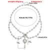 Design Double-layer Bright Imitation Pearl Tassel Love Butterfly Cross Necklace Versatile