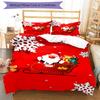 3pcs Christmas Santa Claus Bedding Set Duvet Cover Closure Includes 1 Duvet Cover & 2 Pillowcases, Soft and Comfortable for All Seasons.