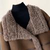 Sibaoshe Women's Lapel Faux Shearling Coat