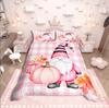 Homewish Thanksgiving Day Duvet Cover SetKawaii Gnome Bedding SetAutumn Harvest Pumpkin Comforter Cover Set