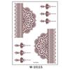 Waterproof European & American Red/Brown Henna Lace Tattoo Stickers for Arab Brides