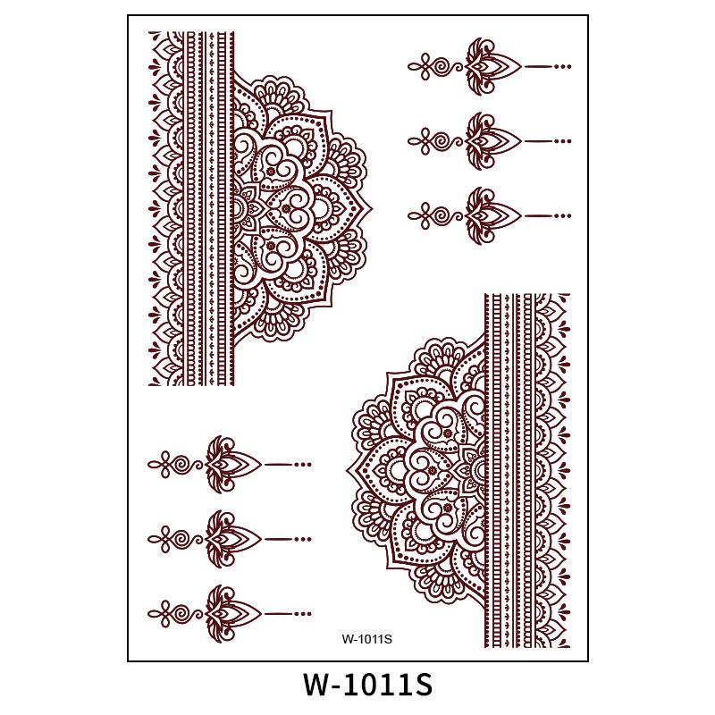 Waterproof European & American Red/Brown Henna Lace Tattoo Stickers for Arab Brides