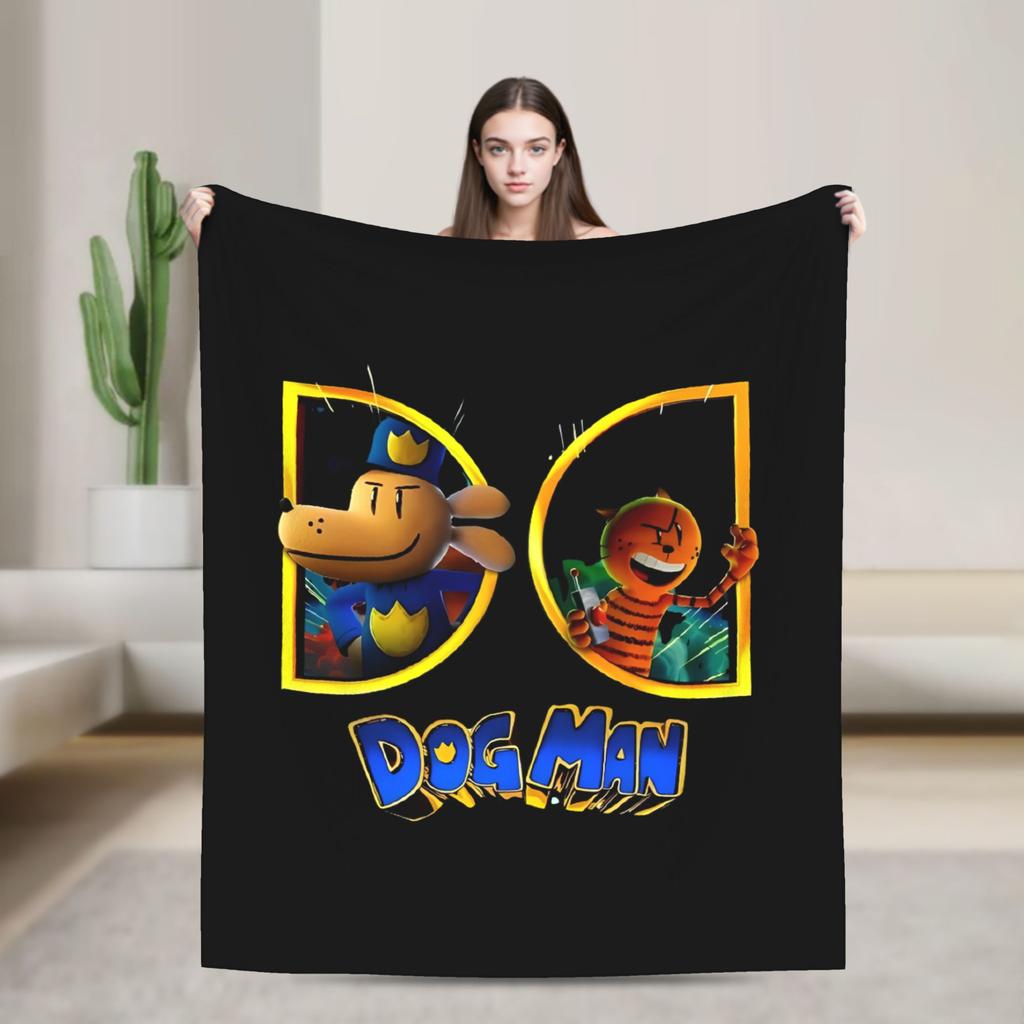 Dog Man Dogman Movie Comic Blankets Cartoon Flannel Awesome Breathable Throw Blankets for Coverlet Summer