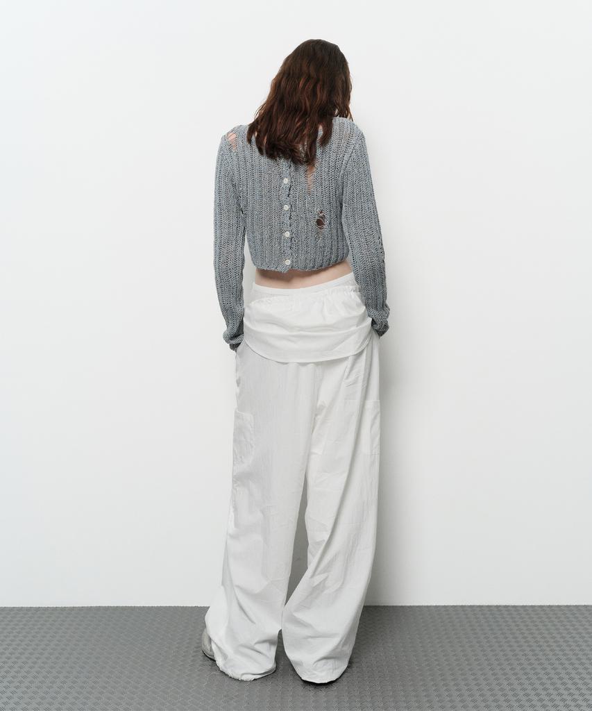 Daiaegeuneol Damage Crop Cardigan (Blue)