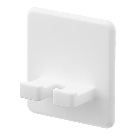 Yamazaki Jitsugyo 10296 Silicone Suction Cup Toothbrush Holder White W5.2 x D2.3 x H6cm Tower Floating Storage Toothbrush Holder Toothbrush Stand