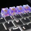 Handmade OEM Floral Resin Keycap Translucently Epoxy Camellia for Mechanical Keyboards Aesthetic Keycap Replacement
