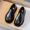 Children's Spring/Fall Retro British-Style Loafers Breathable, Slip-Resistant Soft-Sole Bean Shoes