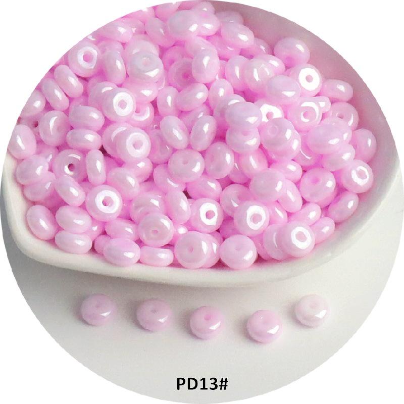 6mm Cream Macaron Pearlescent Glass Abacus Beads for DIY Jewelry & Hair Accessories