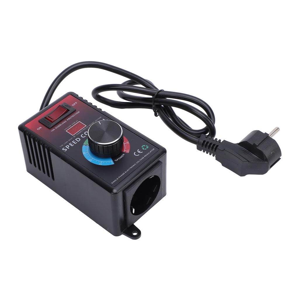 Elektronischer Spannungsregler mit Schalter 15A Überlastschutz Drehzahlregler für Lüfter Winkelschleifer B