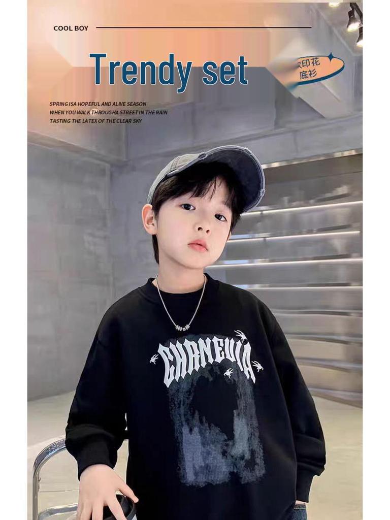 2025 Boys' Autumn Street Style Sweatshirt – Trendy Fashion for Toddlers & Kids