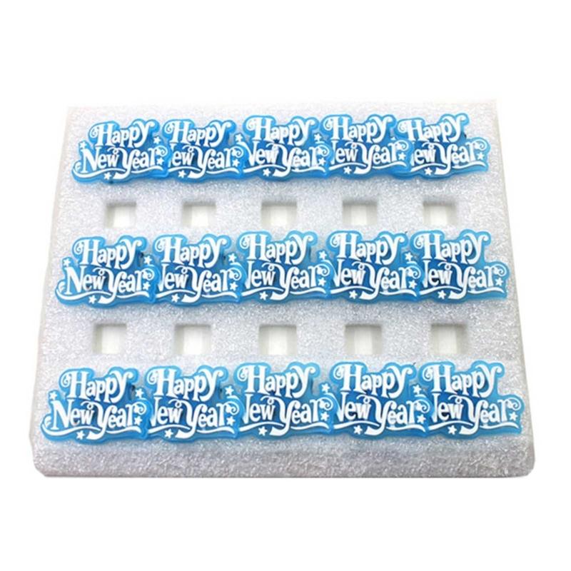 

15 шт. светящиеся значки с Новым годом светодиодные мигающие броши булавки сувениры для вечеринок праздничные украшения синий