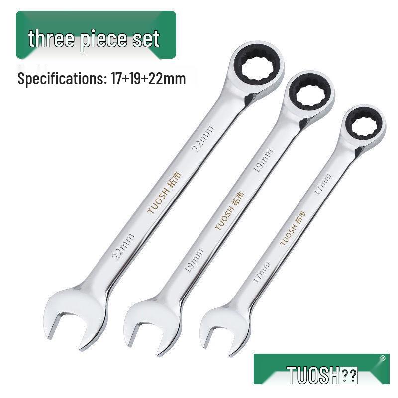 72-Tooth Dual-Ended Ratchet Wrench: Quick Spline, Bidirectional Multi-Function Auto Repair Tool Set