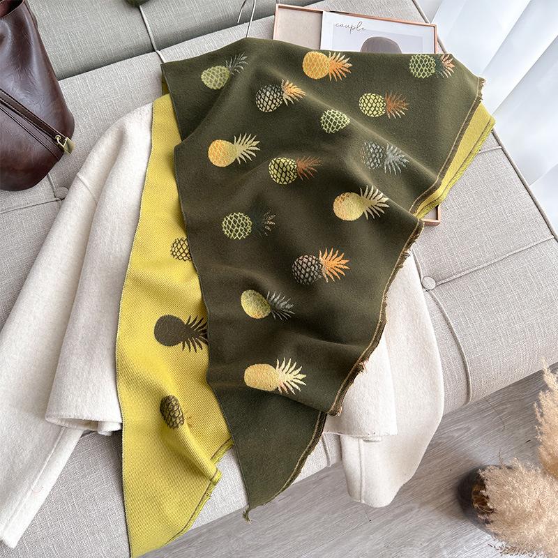 

Осенне-зимний треугольный шарф с принтом, многоцветный, дополнительный, термошаль, женский шарф, многоцелевой 185cm зелёный