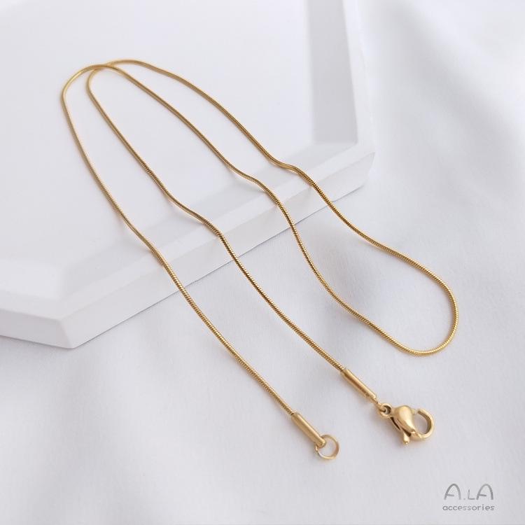 18K Gold-Plated Titanium Steel Snake Bone Necklace - Women's Minimalist Choker