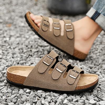 Fashion Outdoor New Sandals for Men's Summer Slippers Men's Fashion Sandals Thick-soled Beach Shoes Non-slip Lightweight Leather Sandals